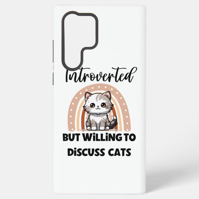 Funda Para Samsung Galaxy Funny Introvert Cat Lover Quote (Reverso )