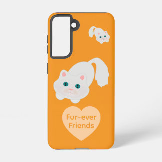 Funda Para Samsung Galaxy S21 Fur-ever Friends Cats Kids Orange Galaxy Case