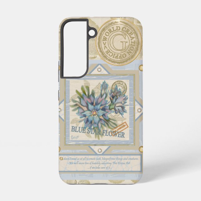 Funda Para Samsung Galaxy G Creación Oficina Flor azul (Reverso )