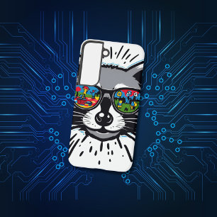 Funda Para Samsung Galaxy S22 Gafas de sol de mapache frescas con diseño de arte