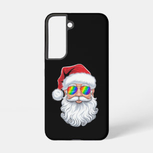 Funda Para Samsung Galaxy S22 Gafas de sol gay de cara de Santa Navidad Xmas LGB
