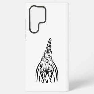 Funda Para Samsung Galaxy S22 Ultra Gallo Tribal Blanco y Negro