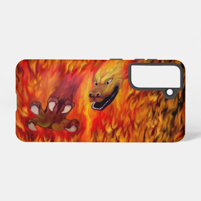 Funda Para Samsung Galaxy Garfa de Dragón Rojo (Reverso Horizontal)
