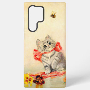Funda Para Samsung Galaxy S22 Ultra Gatito con un lazo rojo
