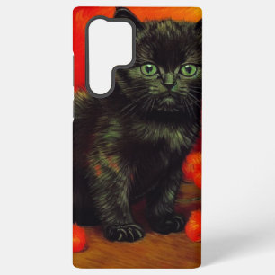 Funda Para Samsung Galaxy S22 Ultra Gatito negro de Van Gogh