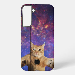 Funda Para Samsung Galaxy S22+ Gato atigrado rojo tomándose una selfie en el espa