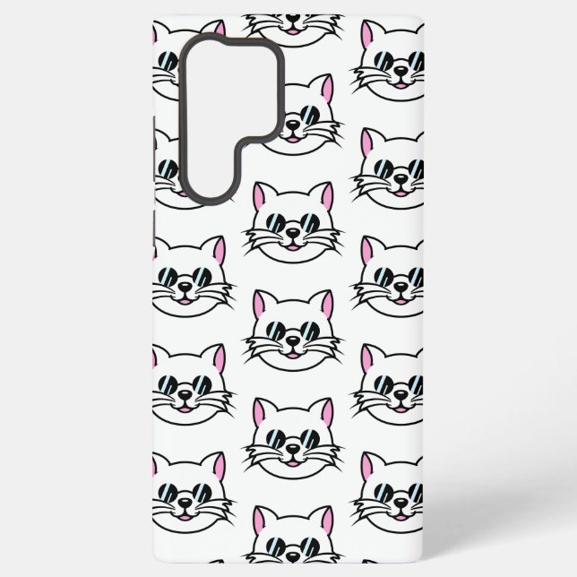 Funda Para Samsung Galaxy Gato blanco con gafas negras / gafas de sol (Reverso )