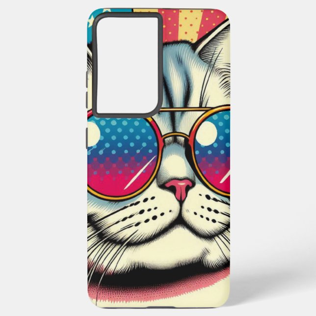 Funda Para Samsung Galaxy Gato con gafas (Reverso )