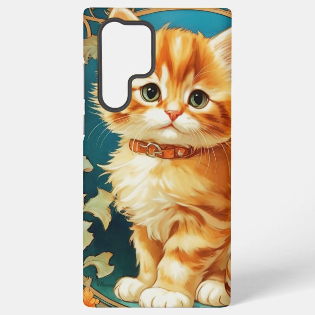 Funda Para Samsung Galaxy Gato de Alphonse Mucha Art Nouveau (Reverso )