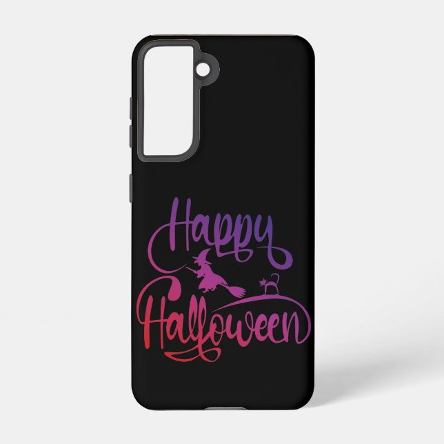 Funda Para Samsung Galaxy Gato de bruja voladora feliz gradiente de Hallowee (Reverso )