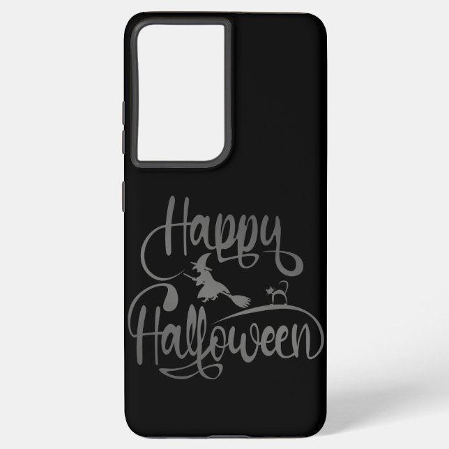 Funda Para Samsung Galaxy Gato de bruja voladora feliz gradiente de Hallowee (Reverso )