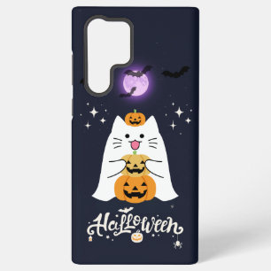 Funda Para Samsung Galaxy S22 Ultra Gato de Halloween a la luz de la luna: Noche espel