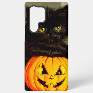 Funda Para Samsung Galaxy S22 Ultra Gato de Halloween vintage y linterna de Jack-o