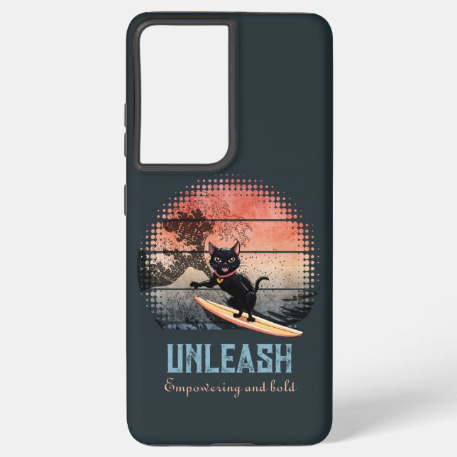 Funda Para Samsung Galaxy Gato de ondulación al atardecer (Reverso )