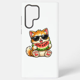 Funda Para Samsung Galaxy S22 Ultra Gato de sandía genial