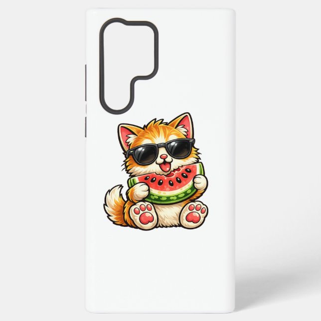 Funda Para Samsung Galaxy Gato de sandía genial (Reverso )