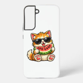 Funda Para Samsung Galaxy S22+ Gato de sandía genial