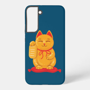 Funda Para Samsung Galaxy S22+ Gato Dorado Maneki Neko Japonés, Símbolo de Riquez