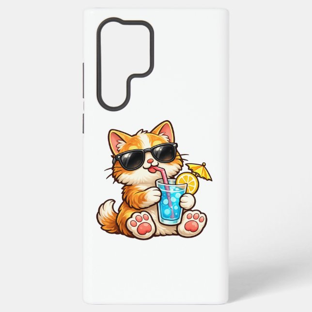 Funda Para Samsung Galaxy Gato fresco de verano (Reverso )