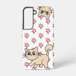 Funda Para Samsung Galaxy S22 Gato Gato Gatito Con Papas Rosadas
