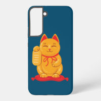 Gato japonés maneki neko de oro, símbolo de riquez