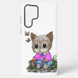 Funda Para Samsung Galaxy S22 Ultra Gato Kitty y mariposa