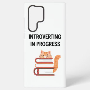 Funda Para Samsung Galaxy S22 Ultra Gato Lindo en Libros "Introvertido en Progreso"
