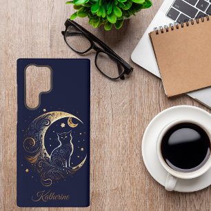 Funda Para Samsung Galaxy S22 Ultra Gato Lunar Místico - Regalo Celestial Personalizad