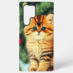 Funda Para Samsung Galaxy S22 Ultra Gato vintage de Navidad