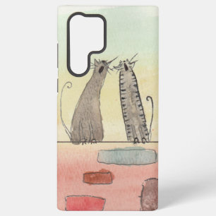 Funda Para Samsung Galaxy S22 Ultra Gatos de callejón en acuarela