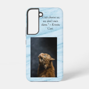 Funda Para Samsung Galaxy S22 Gatos nos eligen fondo de mármol azul samsung gal