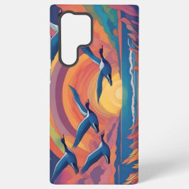 Funda Para Samsung Galaxy S22 Ultra Geese sobre la playa al amanecer