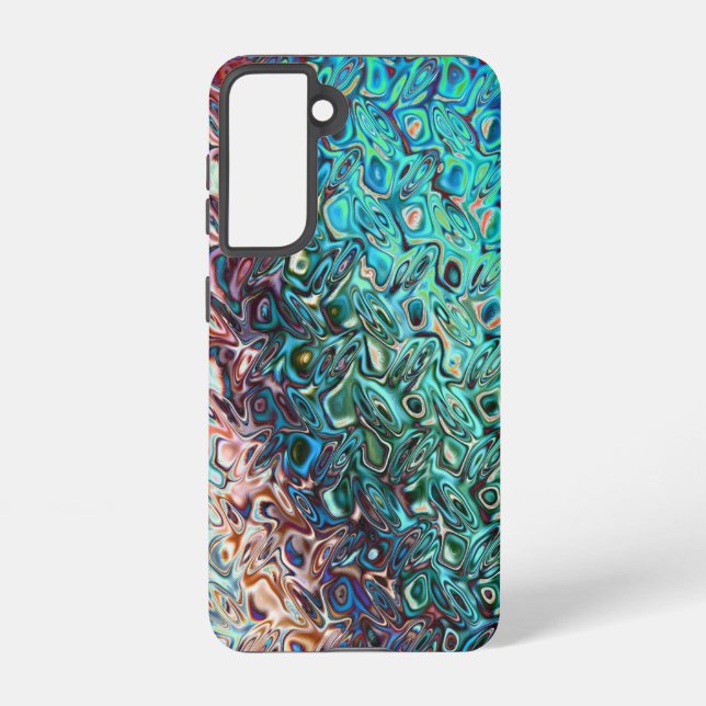 Funda Para Samsung Galaxy Gel Azul Líquido Abstracto (Reverso )