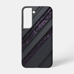 Funda Para Samsung Galaxy S22 Geométrico de Purpurina negro moderno