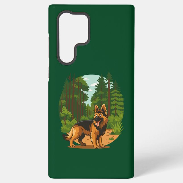Funda Para Samsung Galaxy German Shepherd Forest Adventure Dog  (Reverso )