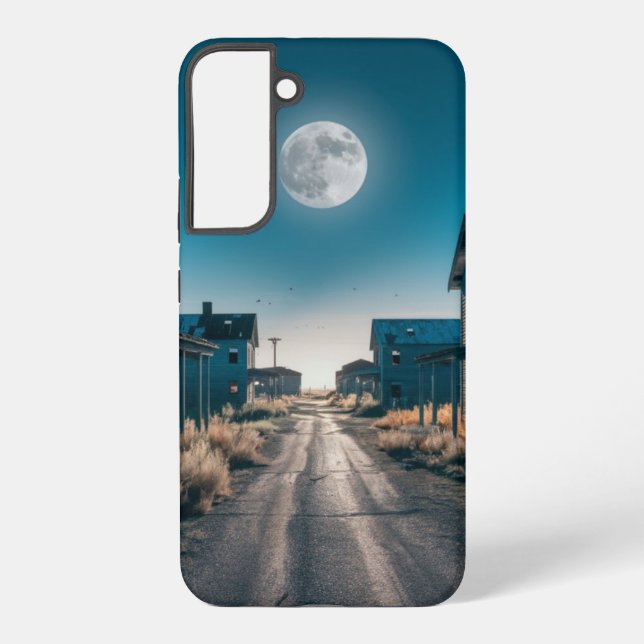 Funda Para Samsung Galaxy Ghost Town Full Moon Phone Case - Western Design (Reverso )