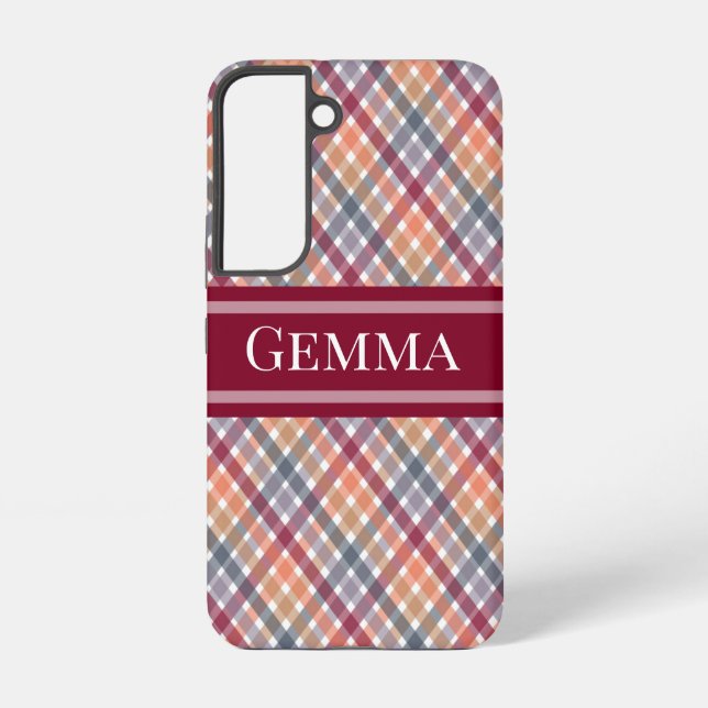 Funda Para Samsung Galaxy Gingham de Otoño (Reverso )