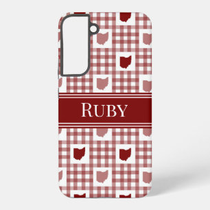 Funda Para Samsung Galaxy S22+ Gingham Rojo de Ohio