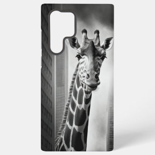 Funda Para Samsung Galaxy S22 Ultra Giraffe en un paisaje urbano