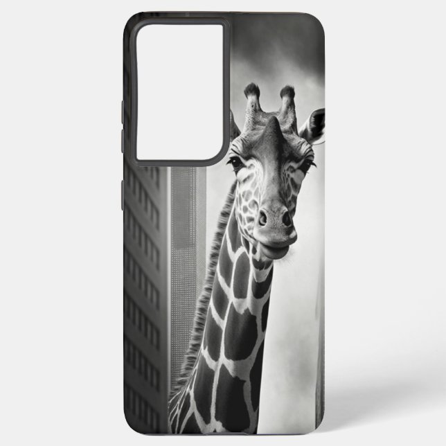 Funda Para Samsung Galaxy Giraffe en un paisaje urbano (Reverso )