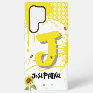 Funda Para Samsung Galaxy S22 Ultra Girasol acuarela con mariposas