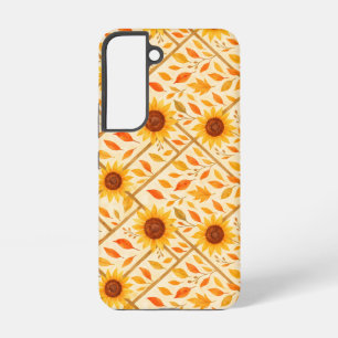 Funda Para Samsung Galaxy S22 Girasol Retro y Granja Rústica Acuarela
