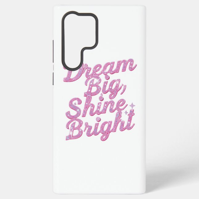 Funda Para Samsung Galaxy Girly Pink Sparkle Motivational Quote (Reverso )
