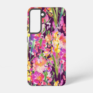 Funda Para Samsung Galaxy S21 Gladiolus Garden Watercolor Plum