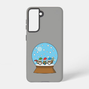 Funda Para Samsung Galaxy S21 Globe de nieve con tres búhos de gnomo
