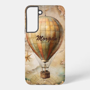 Funda Para Samsung Galaxy S22+ Globo aerostático vintage personalizado Viaje an