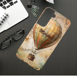 Funda Para Samsung Galaxy S22+ Globo aerostático vintage personalizado | Viaje an