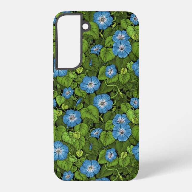 Funda Para Samsung Galaxy Gloria matutina en azul y verde (Reverso )