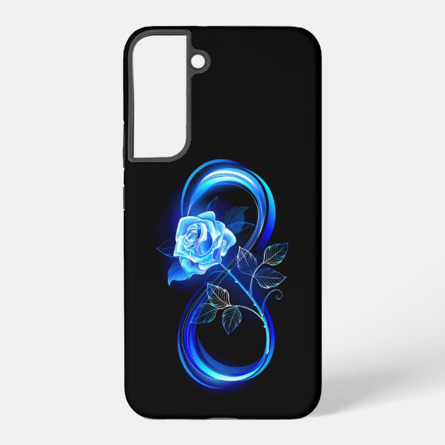 Funda Para Samsung Galaxy Glowing infinity with blue rose (Reverso )