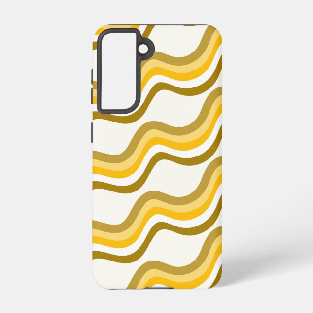 Funda Para Samsung Galaxy Golden Waves Pattern (Reverso )